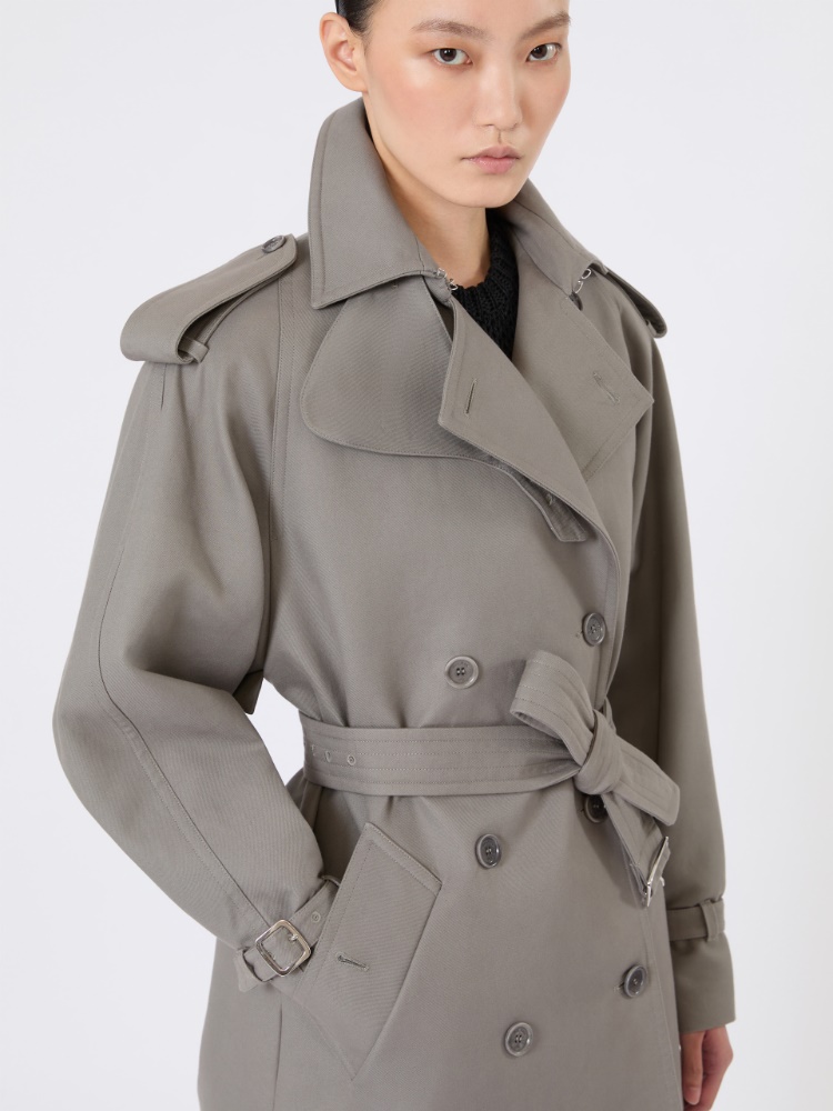 Short cotton duster coat - MEDIUM GREY - Max Mara - 4