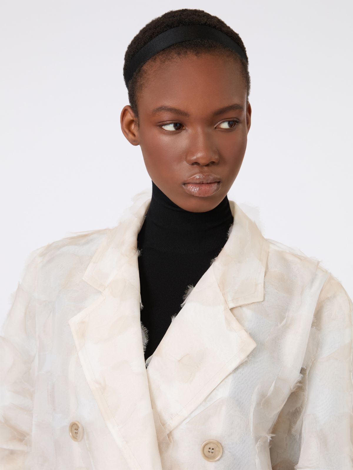 Abrigo con cierre cruzado de doble botón de jacquard fil coupé - ARENA - Max Mara - 4