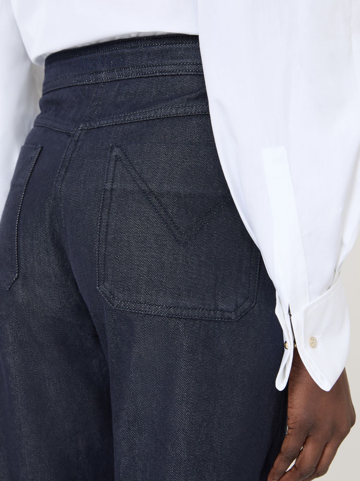 Denim-look cotton trousers - MIDNIGHTBLUE - Max Mara - 6