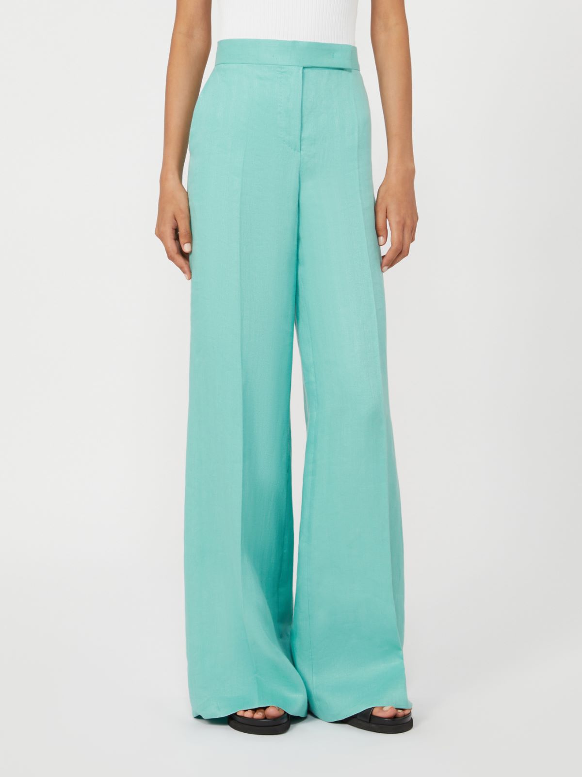 Herringbone linen twill trousers - WATER - Max Mara - 9