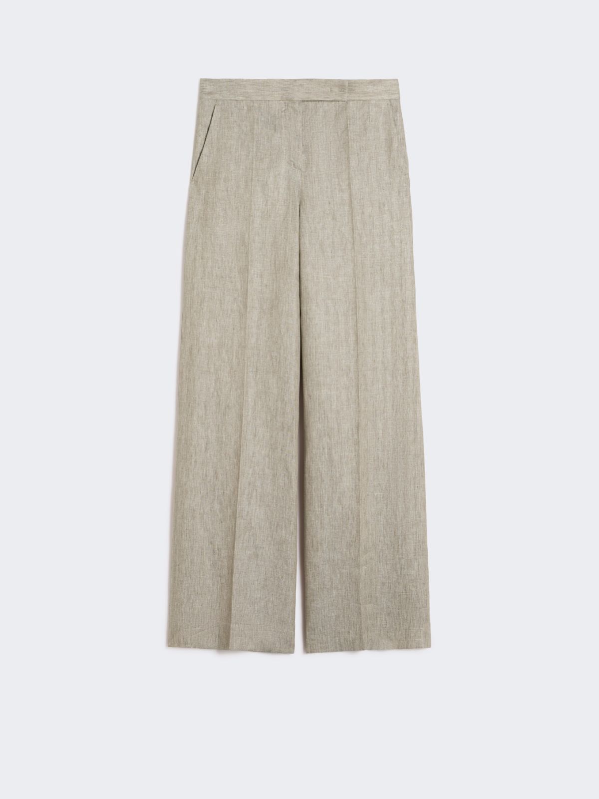 Herringbone linen twill trousers - BEIGE - Max Mara - 9