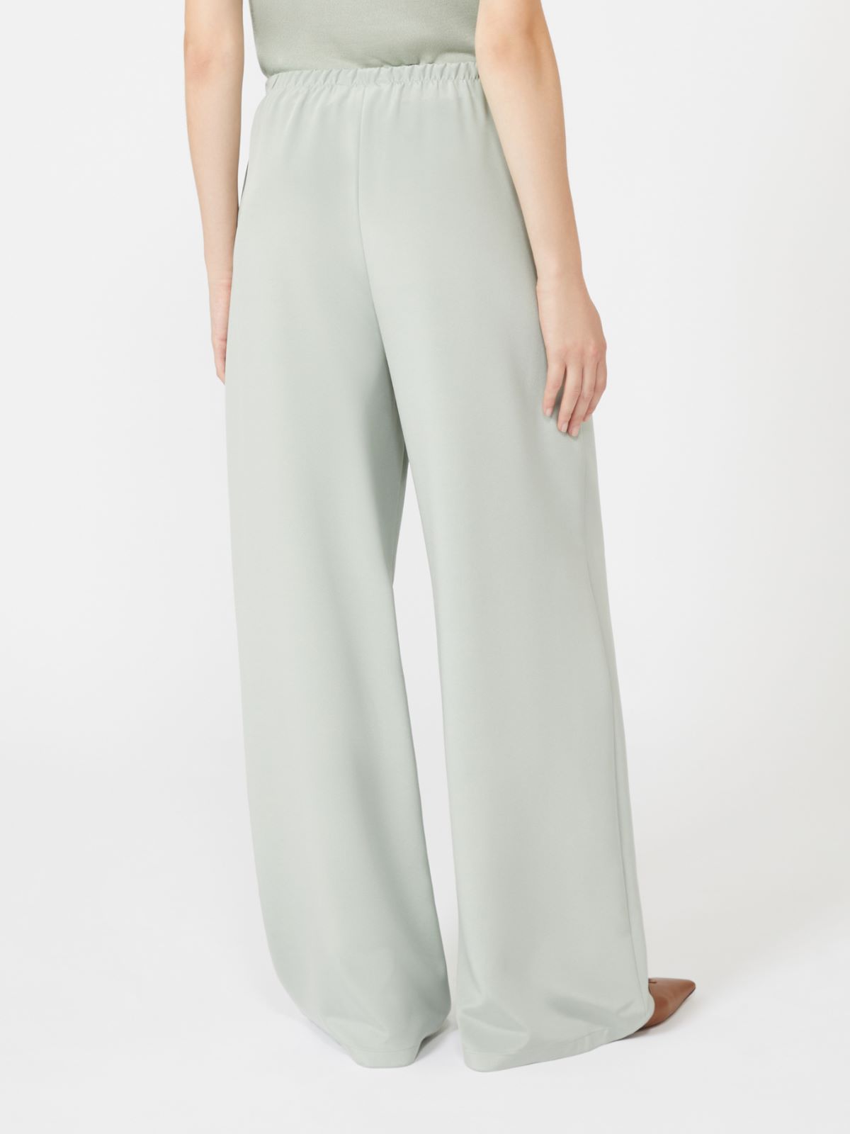Pantalon en crêpe de Chine de soie - VERT PASTEL - Max Mara - 8