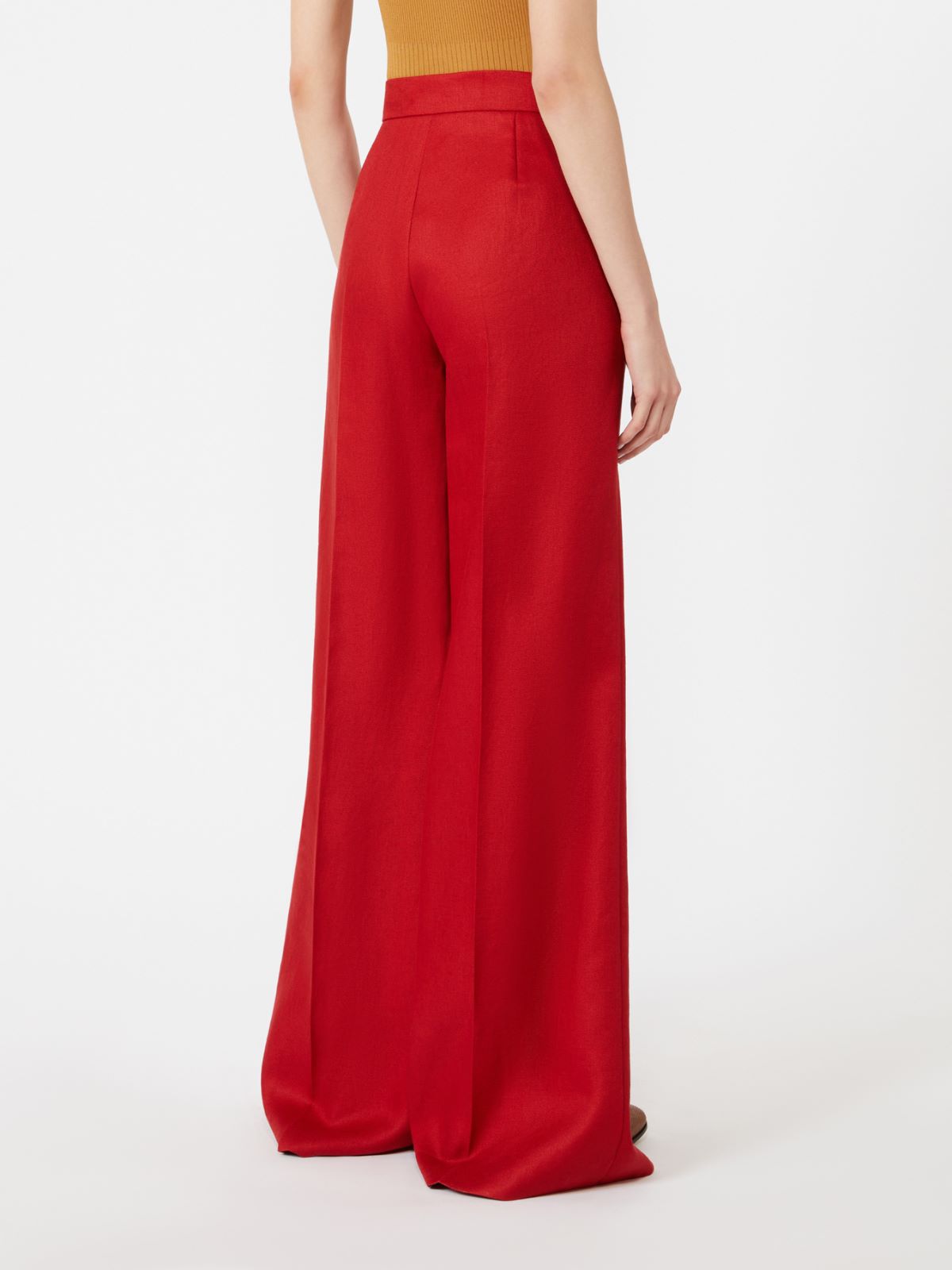 Wide-fit linen trousers - RED - Max Mara - 3