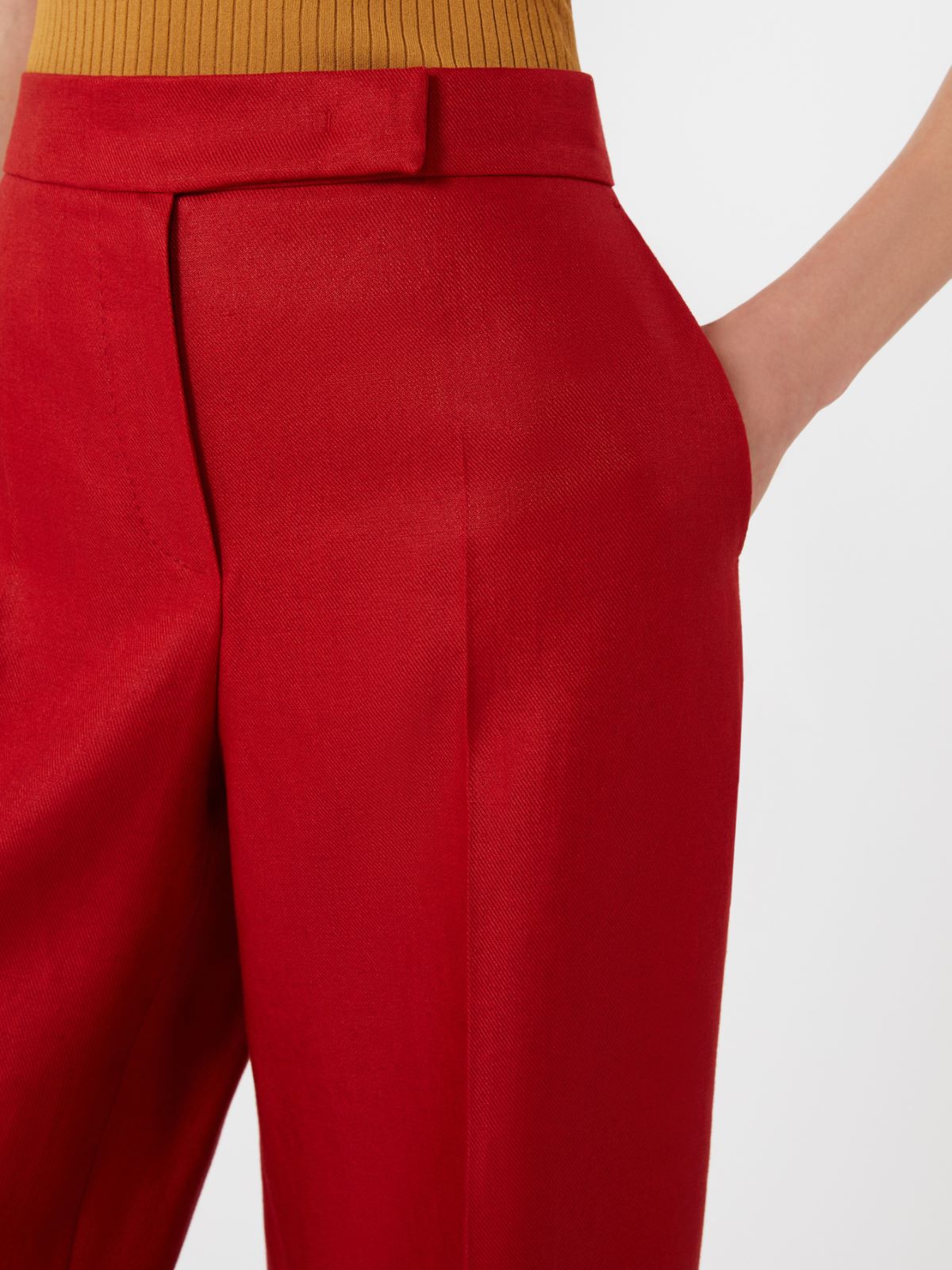 Wide-fit linen trousers - RED - Max Mara - 4