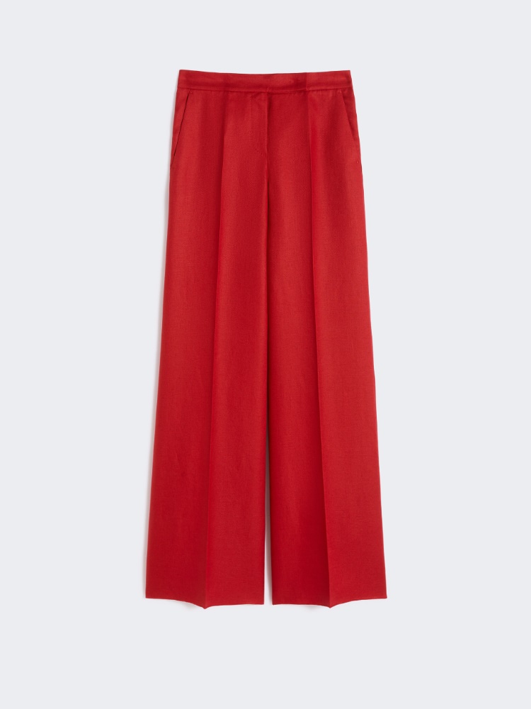 Wide-fit linen trousers - RED - Max Mara