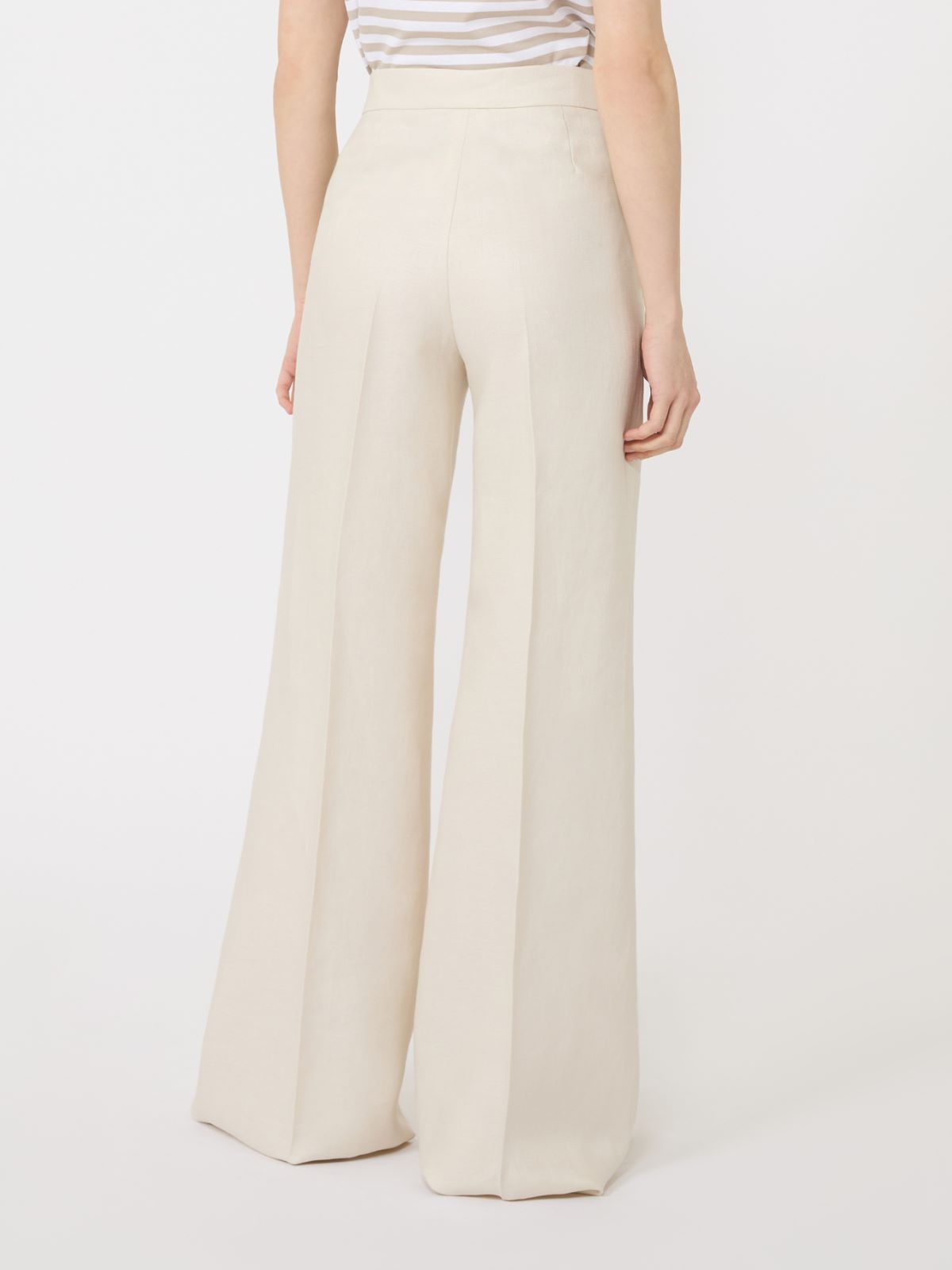 Wide-fit linen trousers - BEIGE - Max Mara - 3