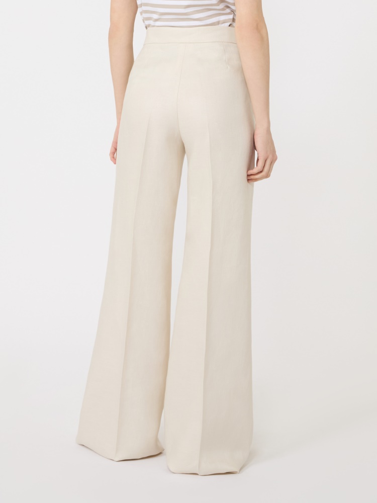 Wide-fit linen trousers - BEIGE - Max Mara - 3