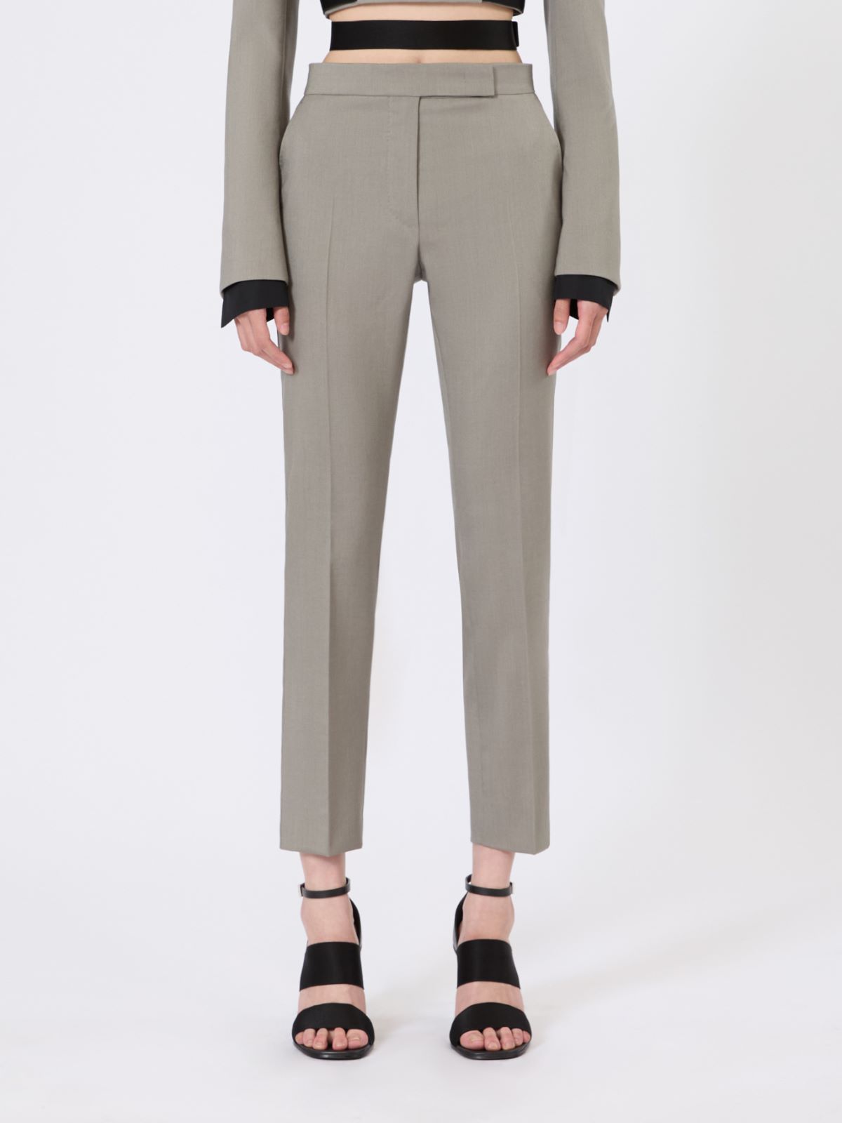 Wool, mohair and silk slim-fit trousers - MEDIUM GREY - Max Mara - 2