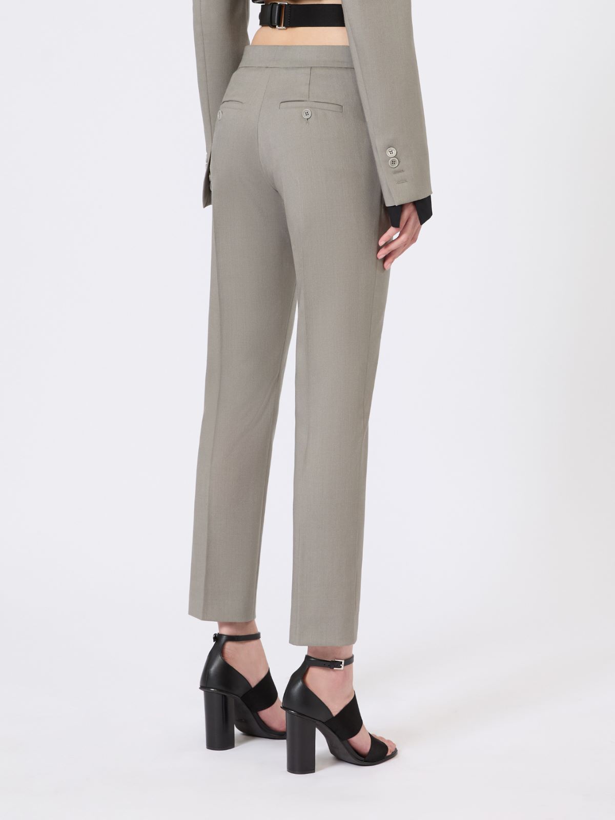 Wool, mohair and silk slim-fit trousers - MEDIUM GREY - Max Mara - 3