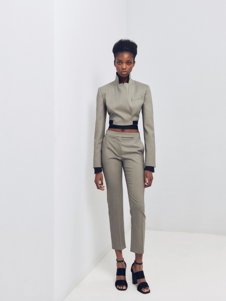 Wool, mohair and silk slim-fit trousers + MEDIUM GREY - Max Mara