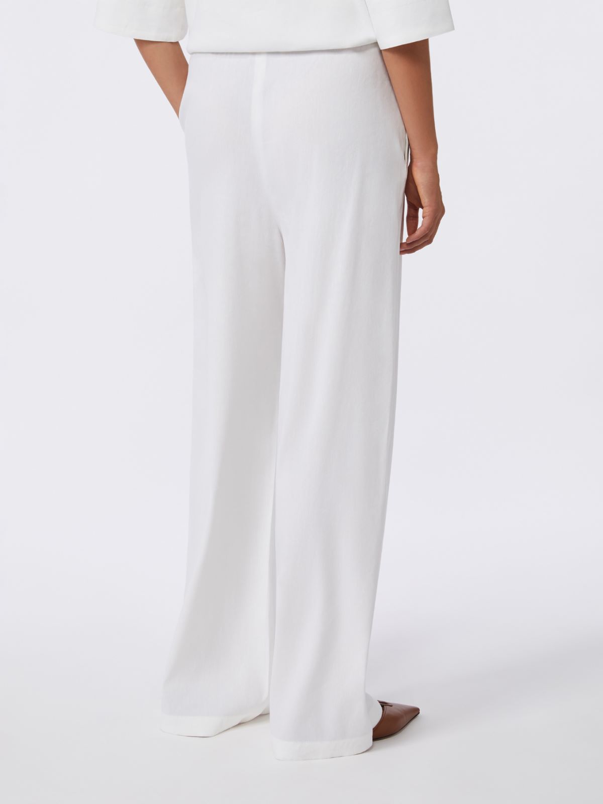 Hose aus Leinencanvas und Viskose - WEISS - 3