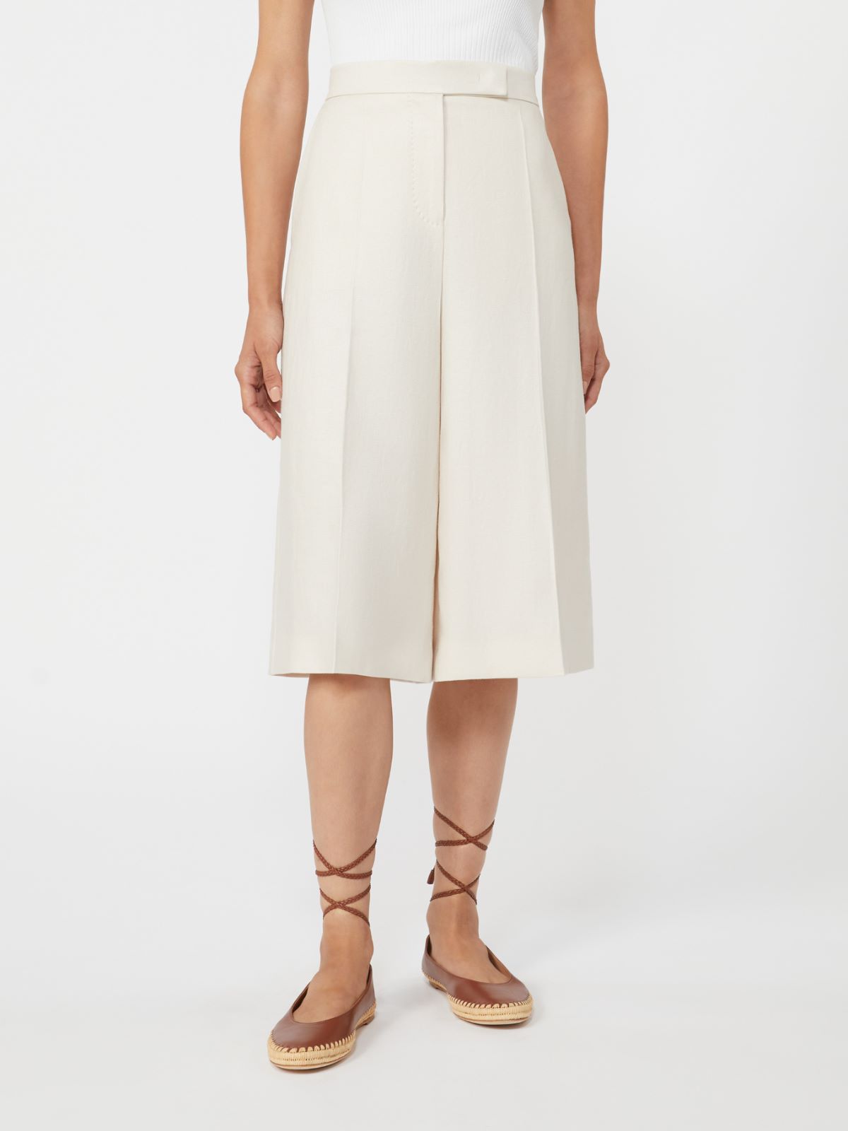 Linen Bermuda shorts - BEIGE - Max Mara - 8