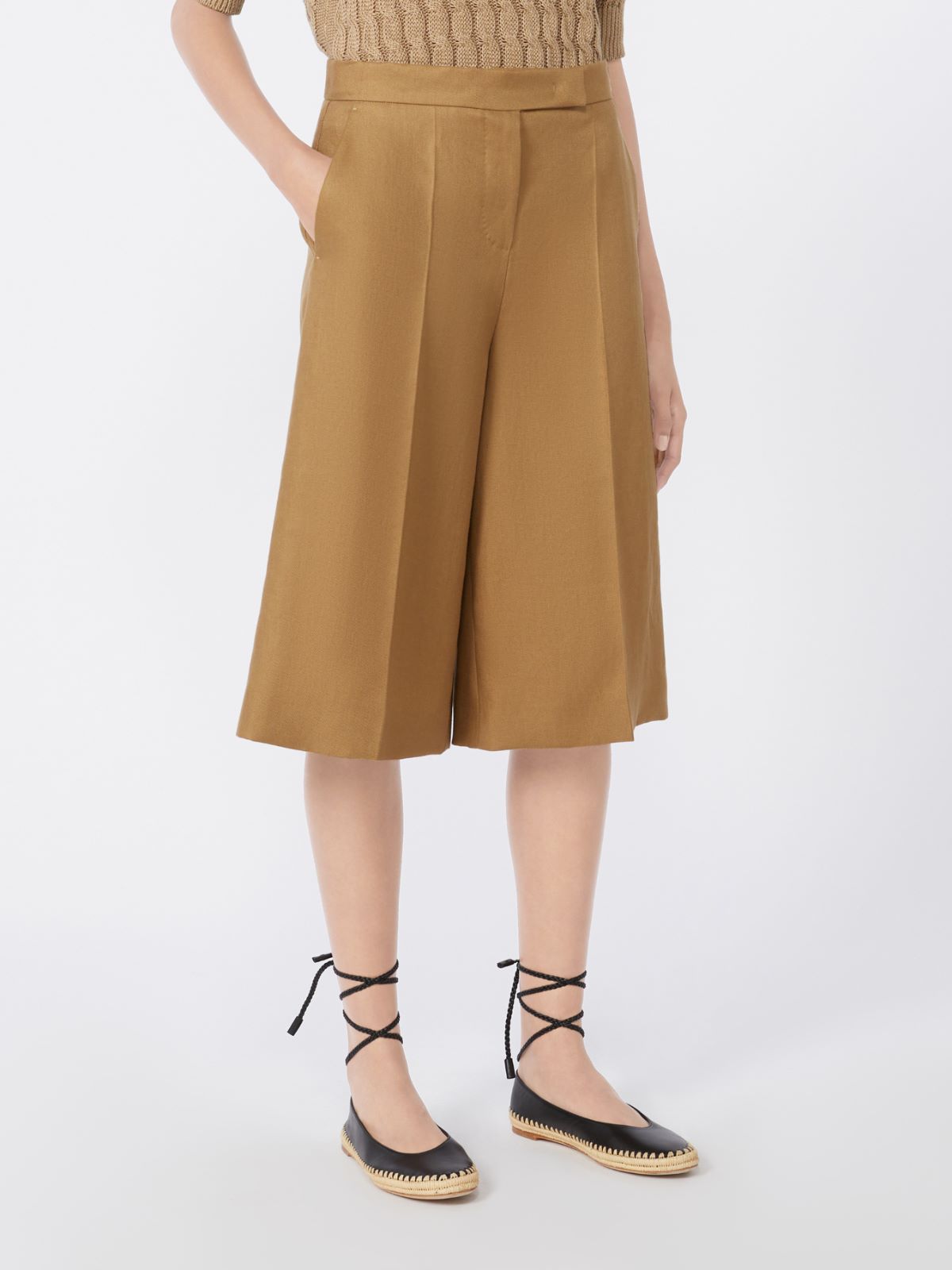 카키 린넨 쇼츠 - SAND - 2