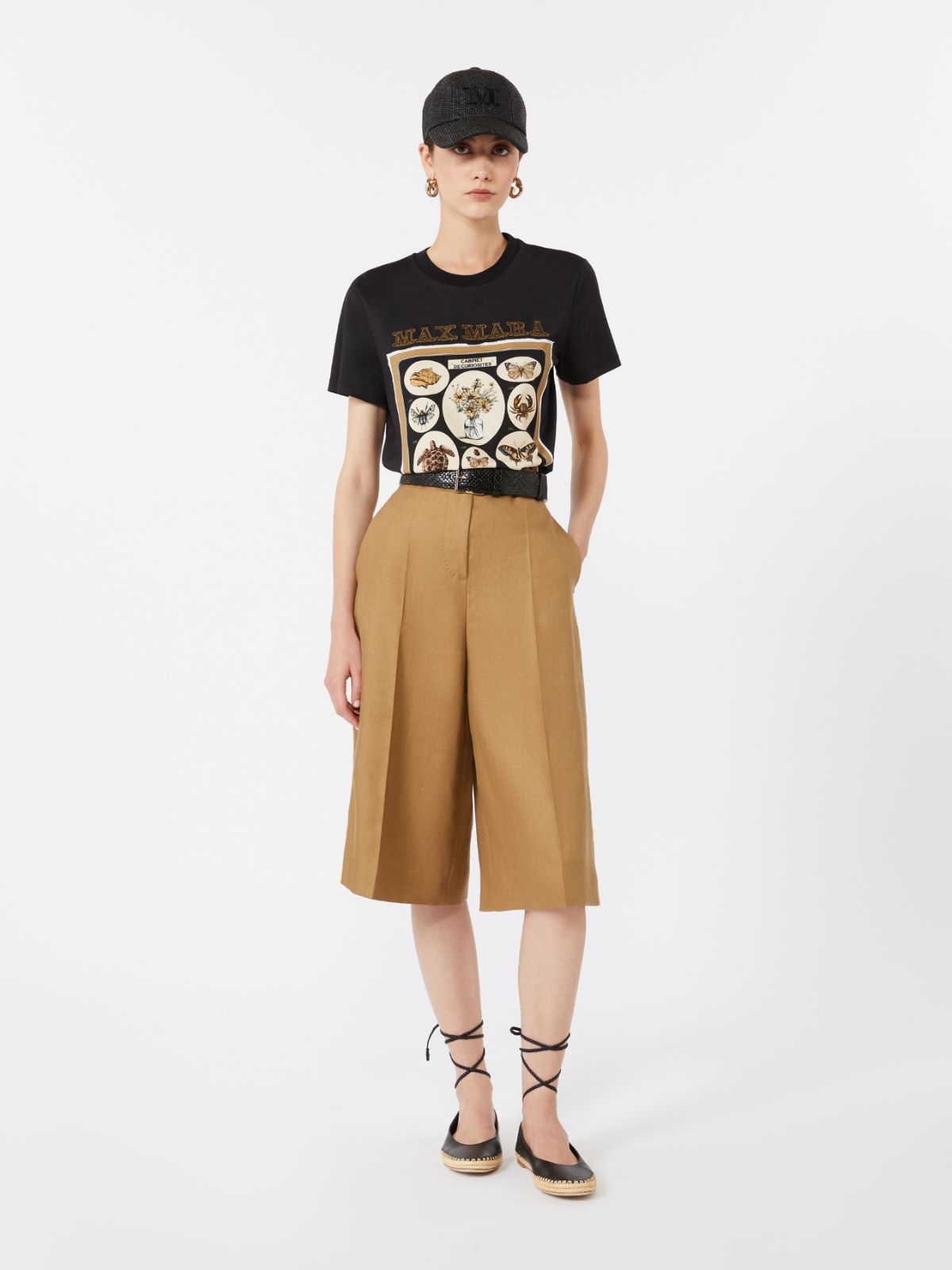 카키 린넨 쇼츠 + SAND - Max Mara