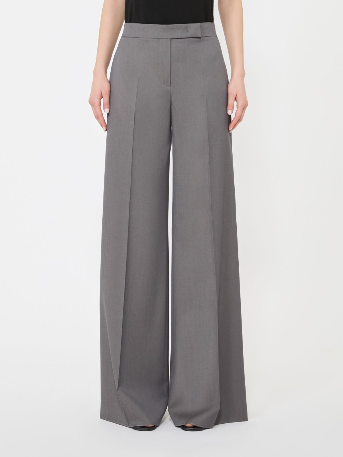 Gabardine wool trousers - MEDIUM GREY - 2