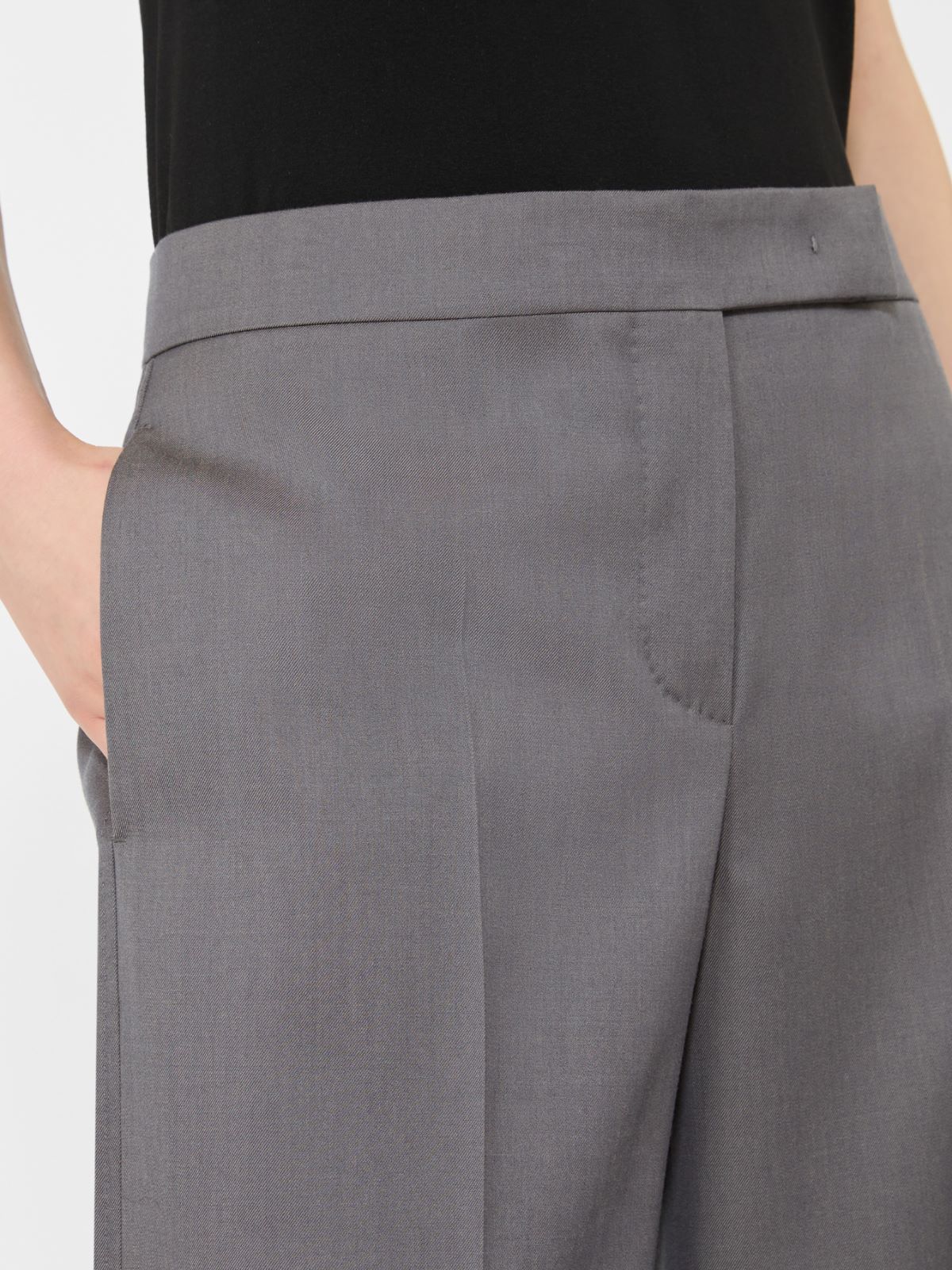 Gabardine wool trousers - MEDIUM GREY - 4