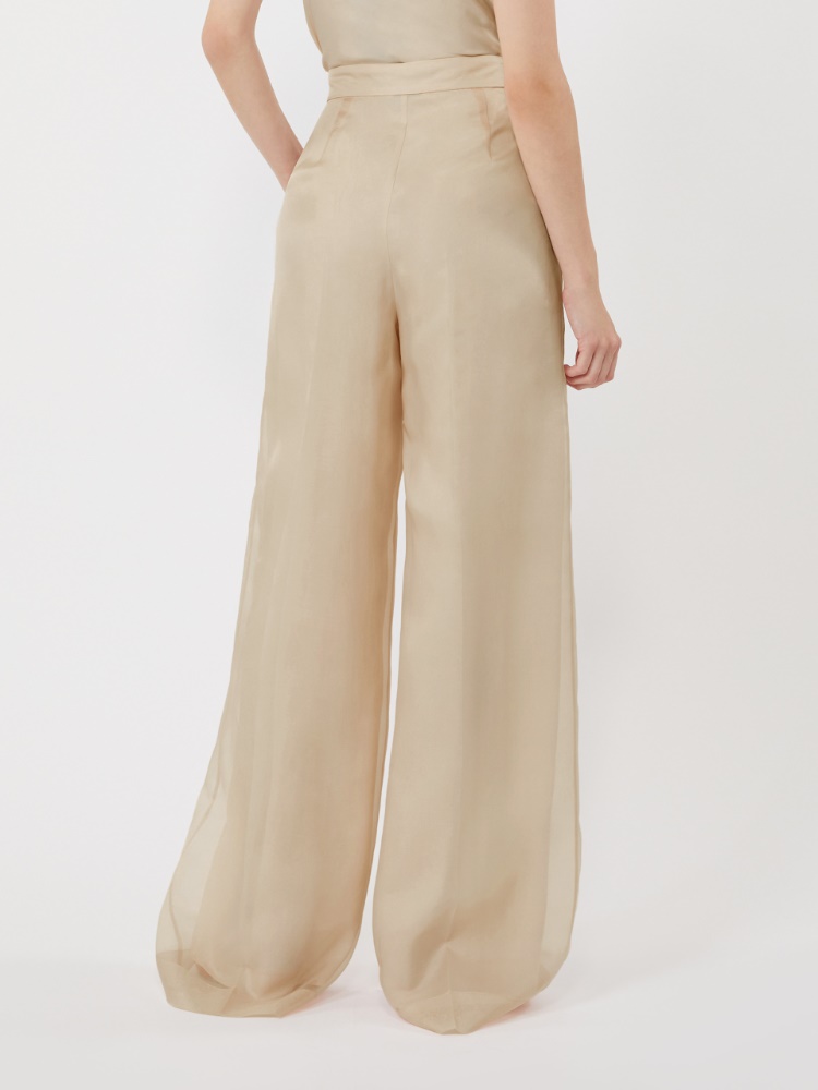 Silk organza trousers - SAND - 3