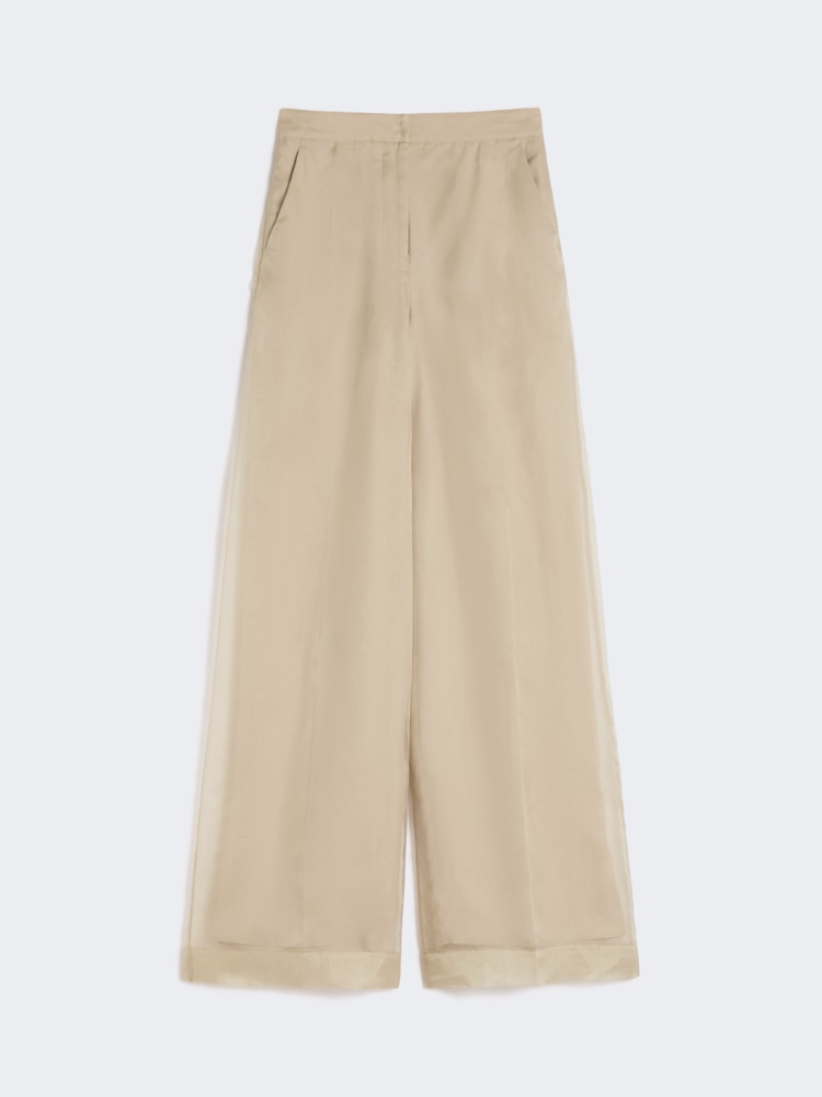 Silk organza trousers - SAND - 4