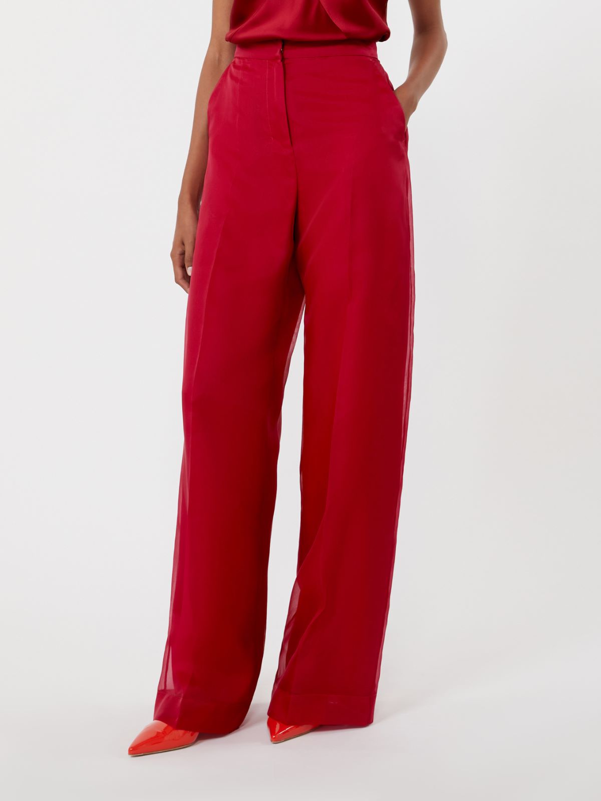 Silk organza trousers - GERANIUM - Max Mara - 2