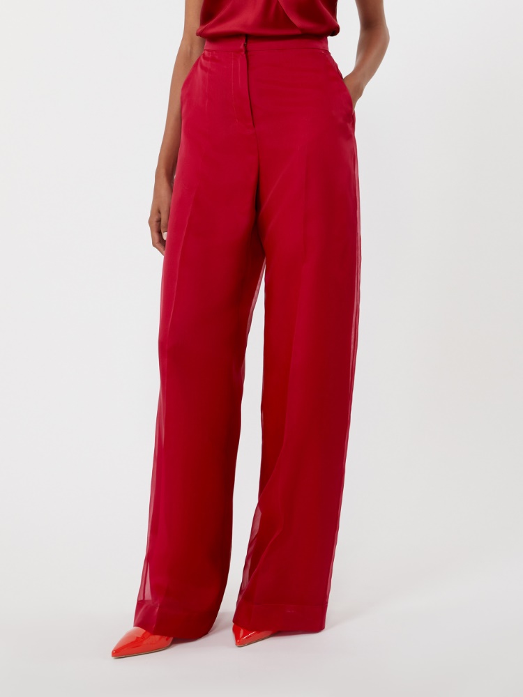 Silk organza trousers - GERANIUM - Max Mara - 2