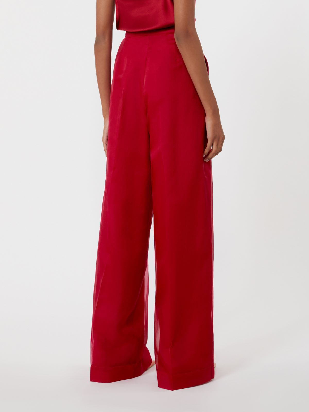 Silk organza trousers - GERANIUM - Max Mara - 3