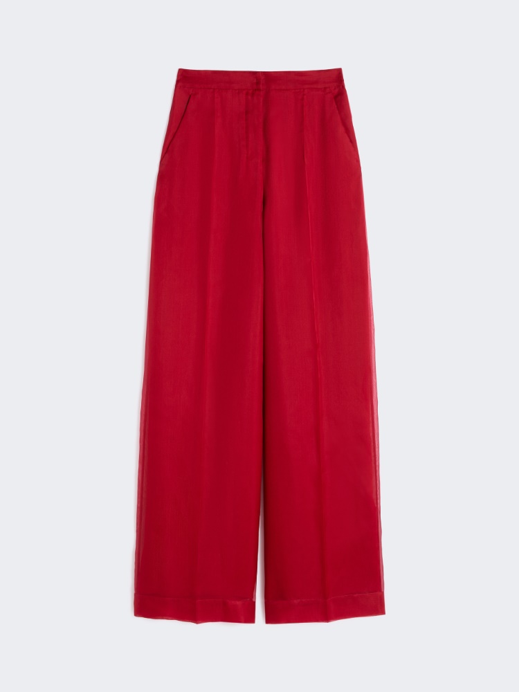 Silk organza trousers - GERANIUM - Max Mara - 4