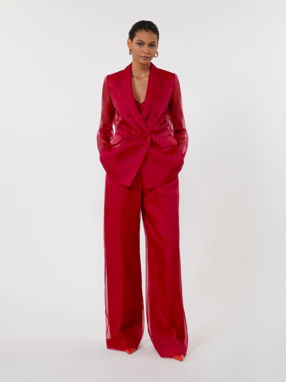 Silk organza trousers - GERANIUM - Max Mara