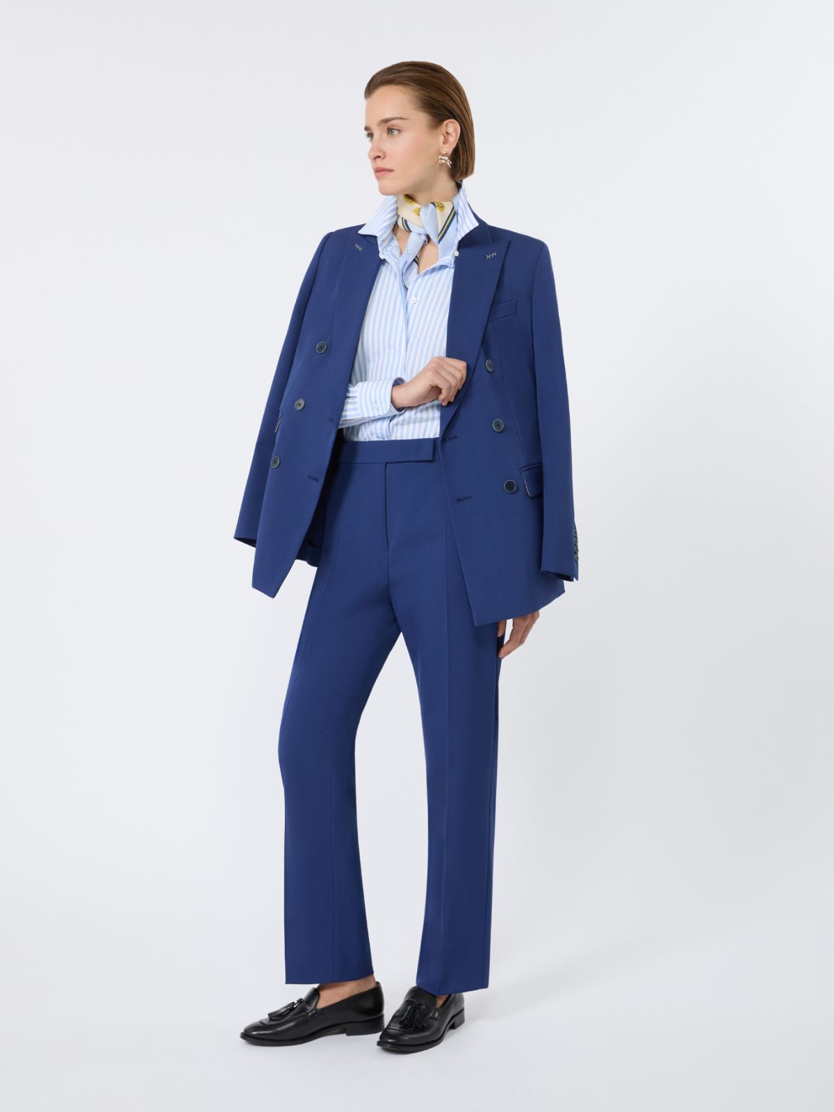 Pantalon en laine confortable - BLEU DE CHINE - Max Mara - 5