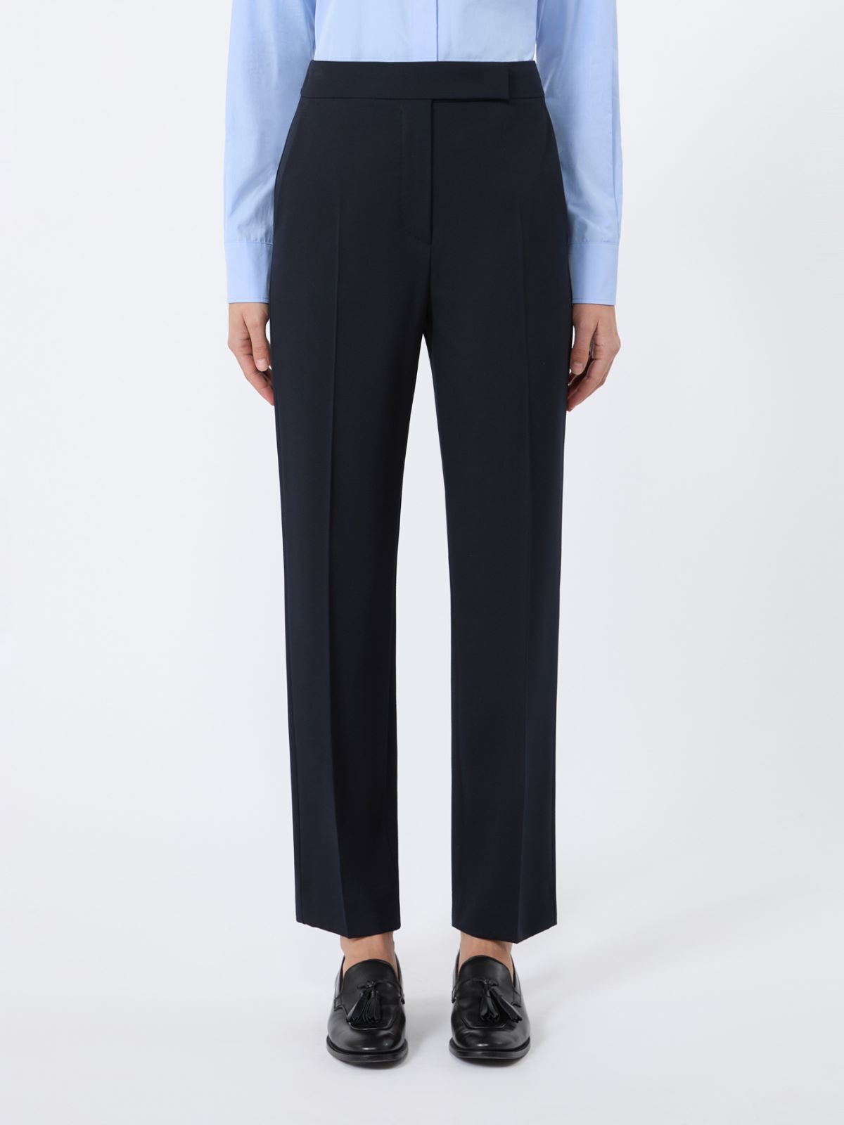 Pantalon en laine confortable - BLEU MARINE - Max Mara - 5