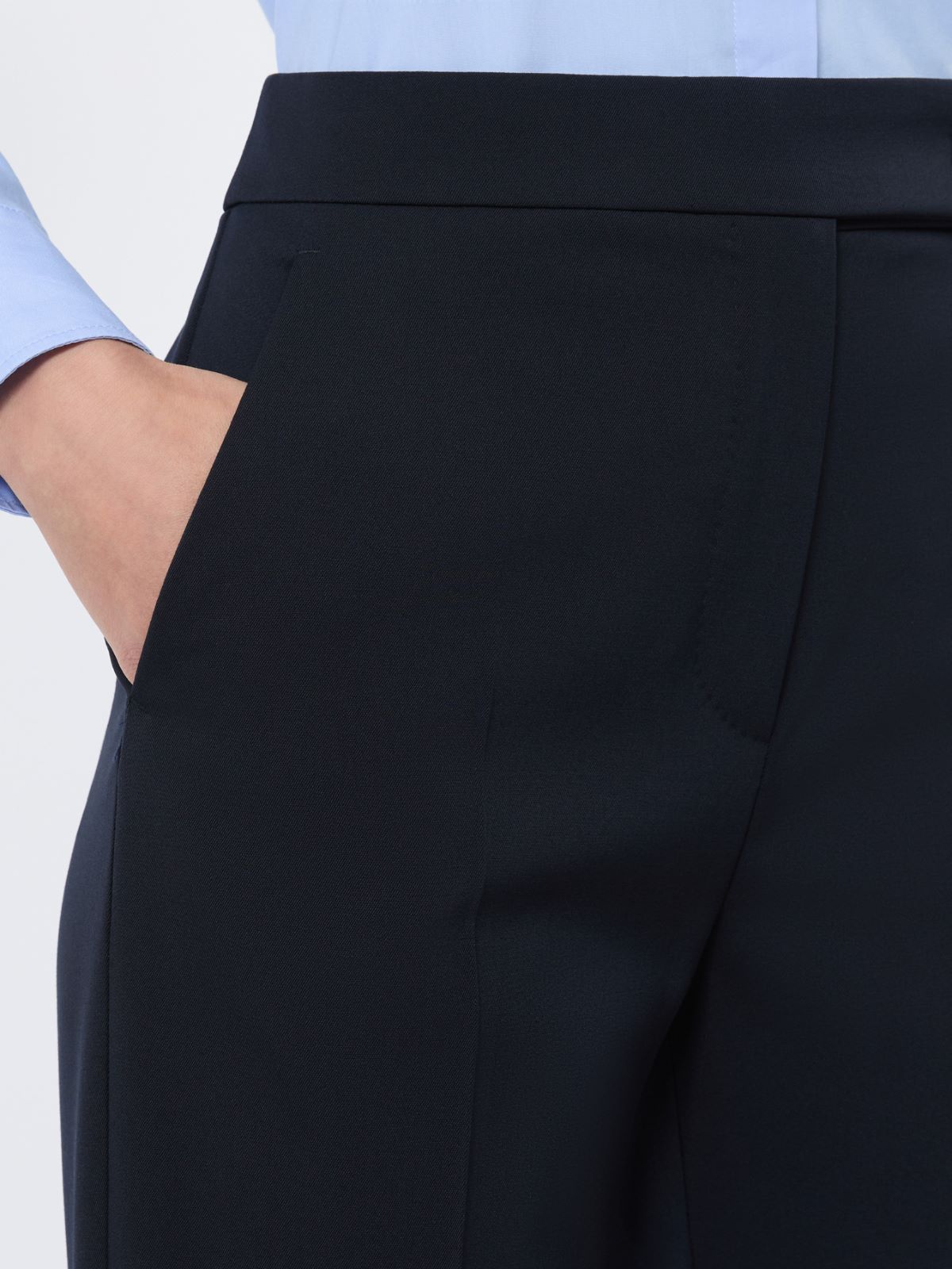 Pantalon en laine confortable - BLEU MARINE - Max Mara - 5