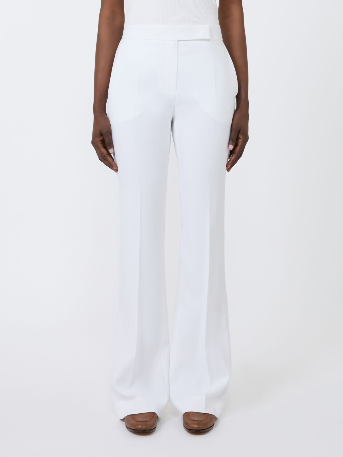 Slim-fit crepe canvas trousers - OPTICAL WHITE - Max Mara - 2