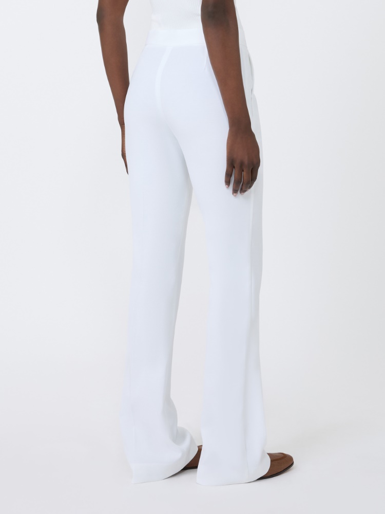 Slim-fit crepe canvas trousers - OPTICAL WHITE - Max Mara - 3
