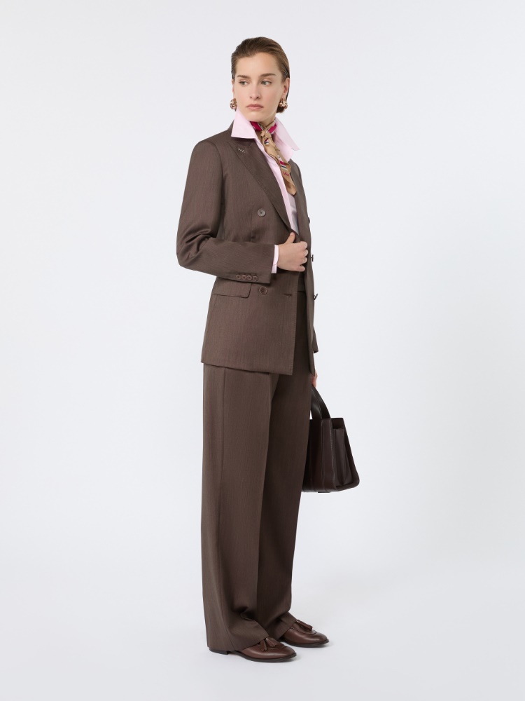 Wool and silk trousers - TOBACCO - Max Mara