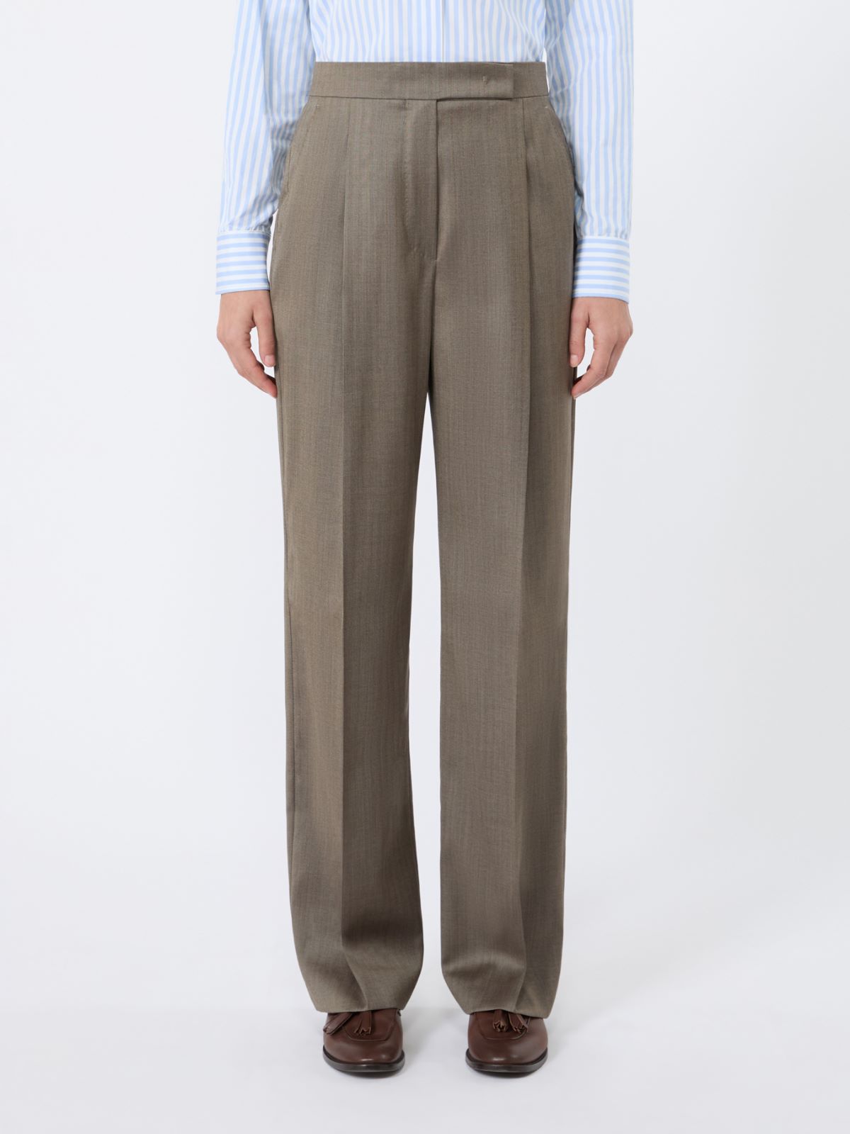Wool and silk trousers - CAMEL - Max Mara - 5