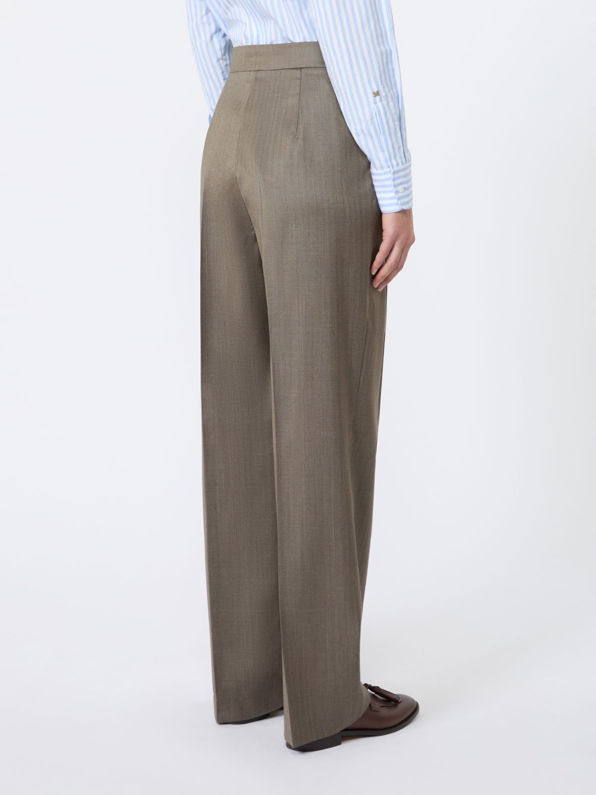 Wool and silk trousers - CAMEL - Max Mara - 5