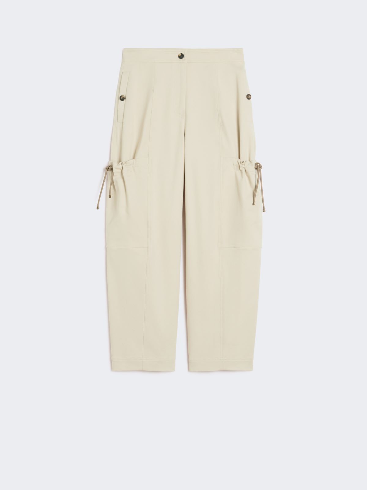 Stretch cotton cargo trousers - BEIGE - 6