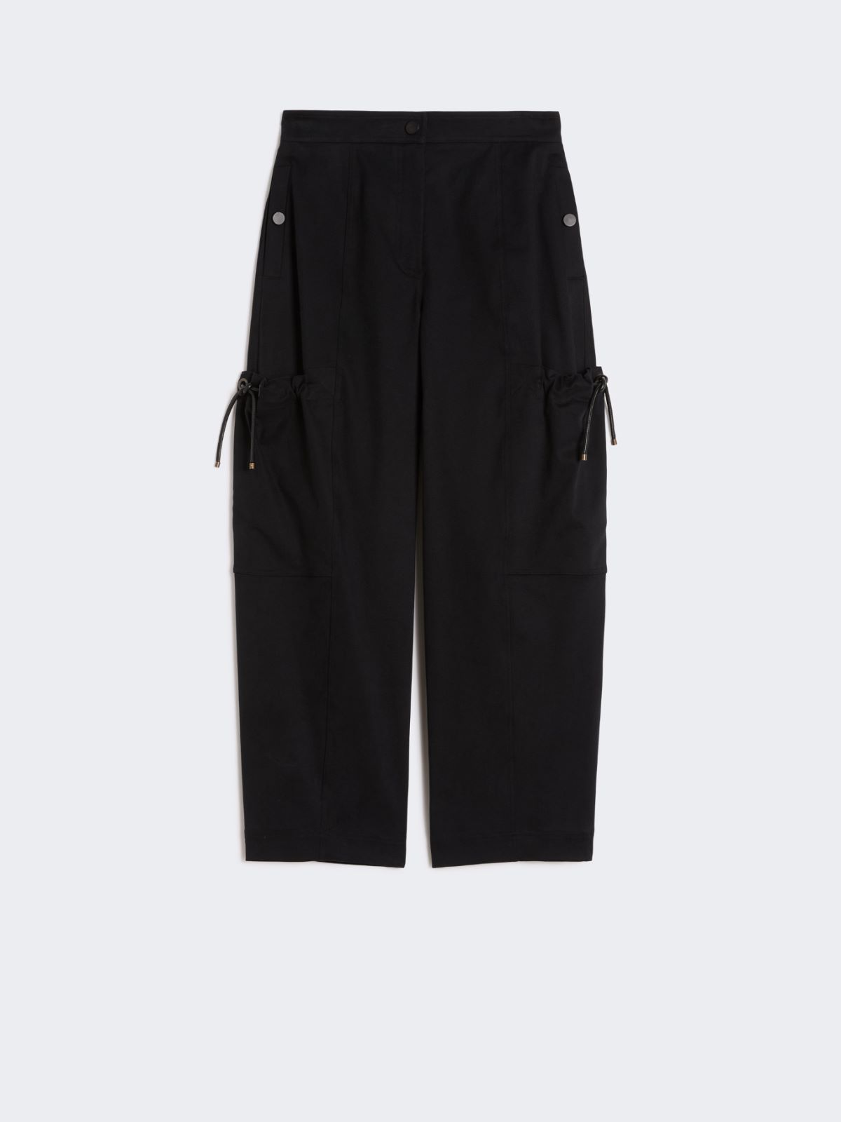 Stretch cotton cargo trousers - BLACK - 5
