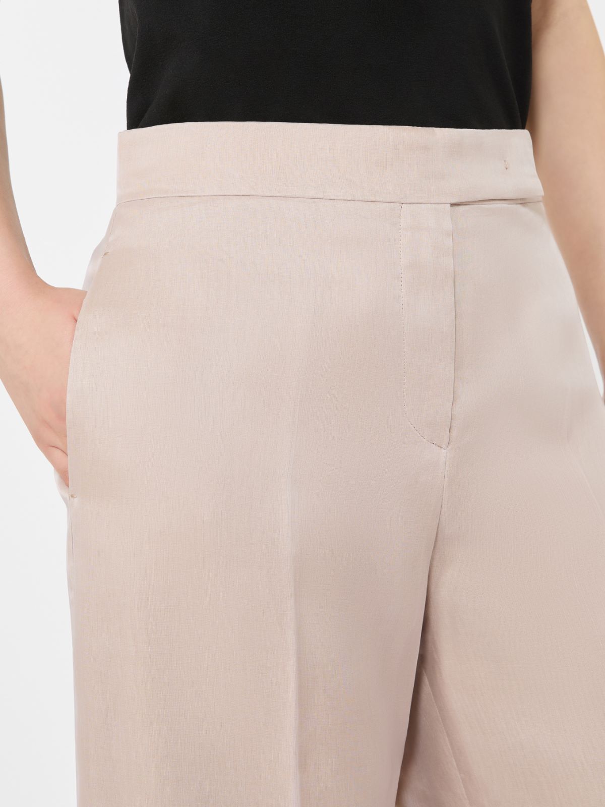 Długie spodnie z jedwabiu - WIELBŁĄDZI - 4