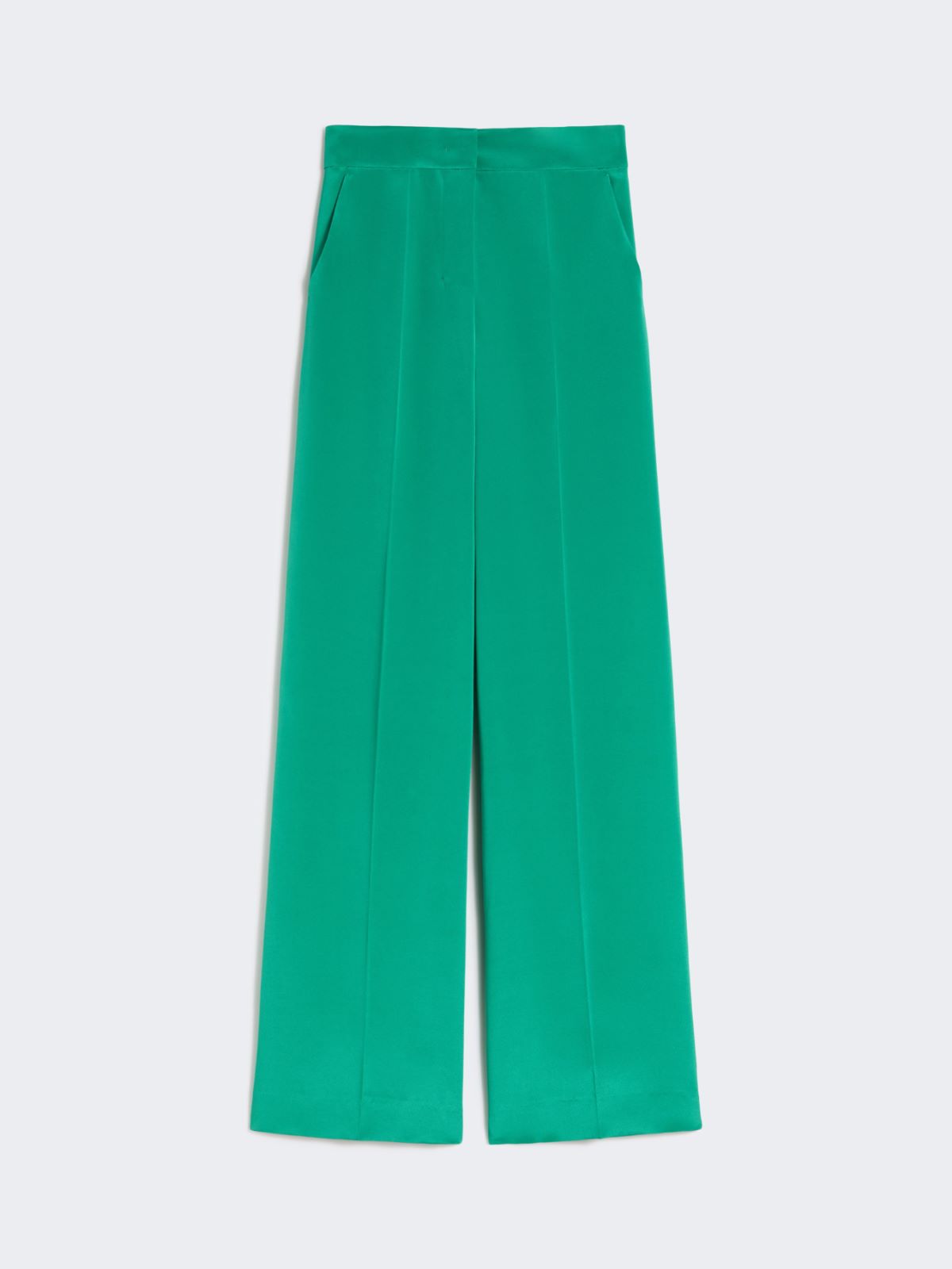 Silk crêpe de chine Tuxedo trousers - GREEN - Max Mara - 4
