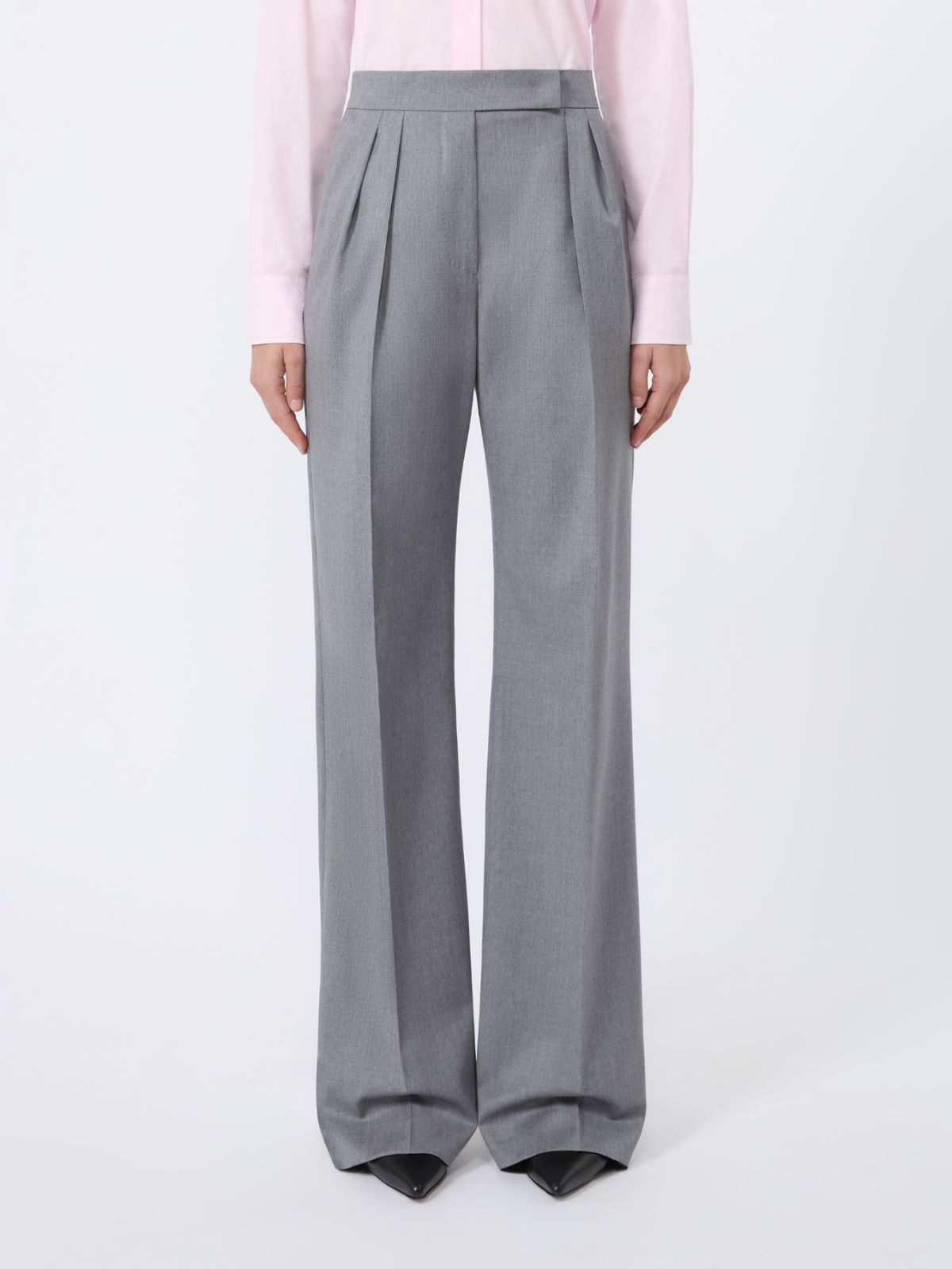 Pantalon en sergé de laine - GRIS MOYEN - Max Mara - 5