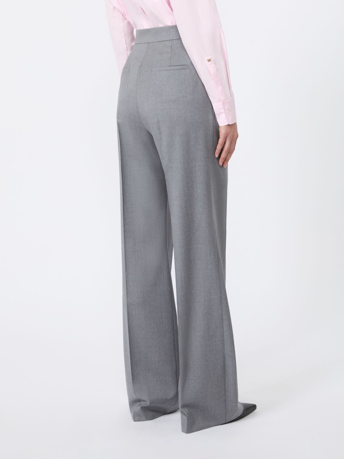 Pantalon en sergé de laine - GRIS MOYEN - Max Mara - 5