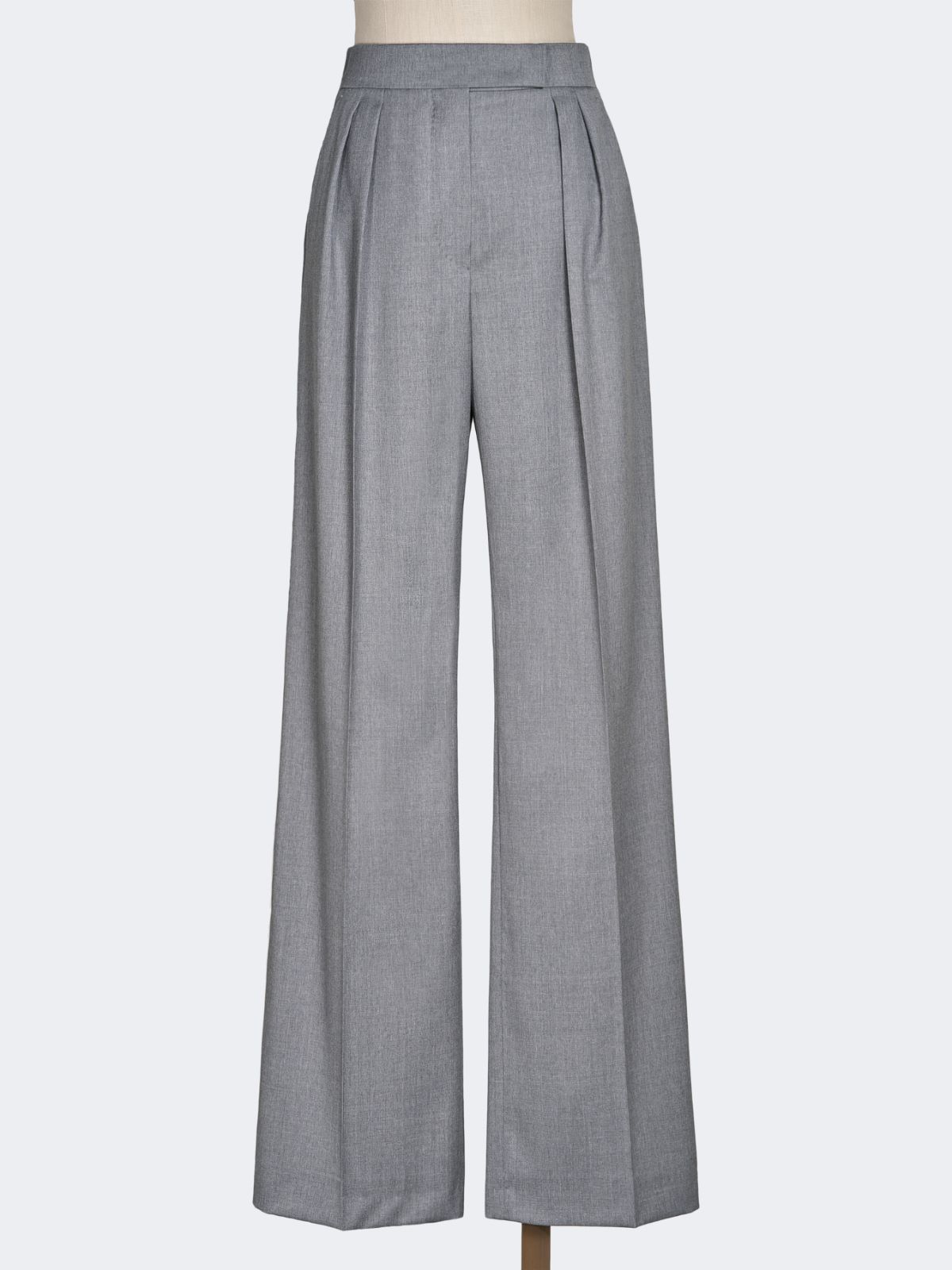 Pantalon en sergé de laine - GRIS MOYEN - Max Mara - 5