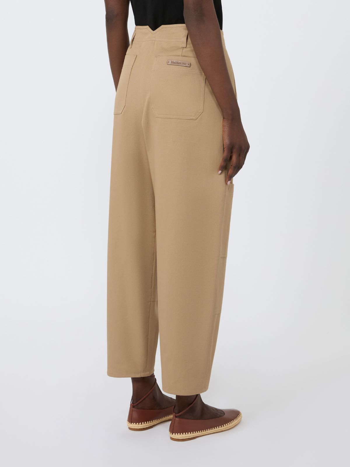Cotton bull denim cargo trousers - SAND - Max Mara - 3
