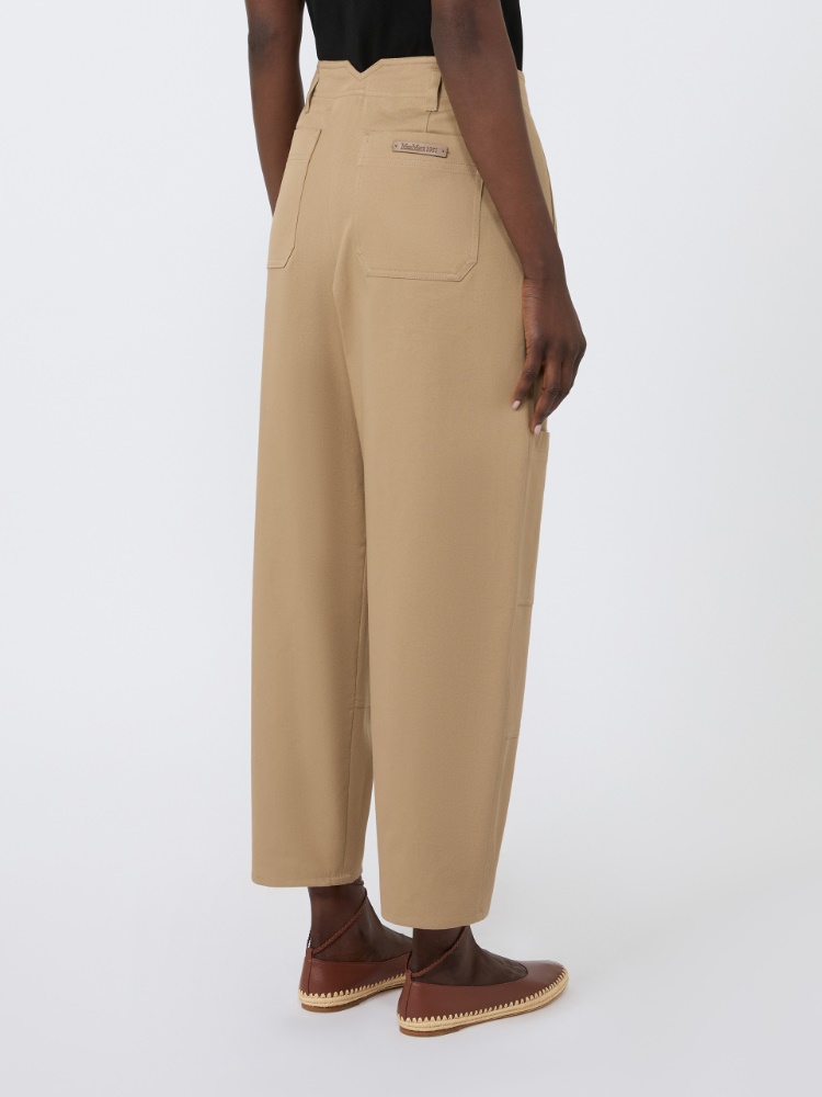 Cotton bull denim cargo trousers - SAND - Max Mara - 3