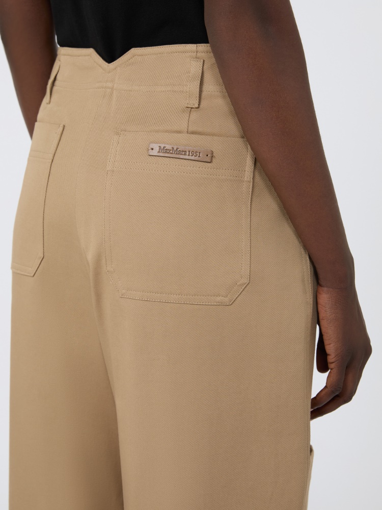 Cotton bull denim cargo trousers - SAND - Max Mara - 4