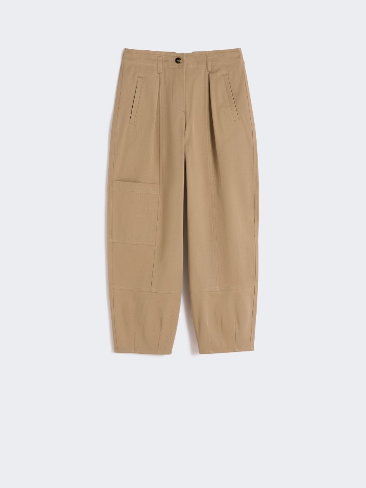 Cotton bull denim cargo trousers - SAND - Max Mara