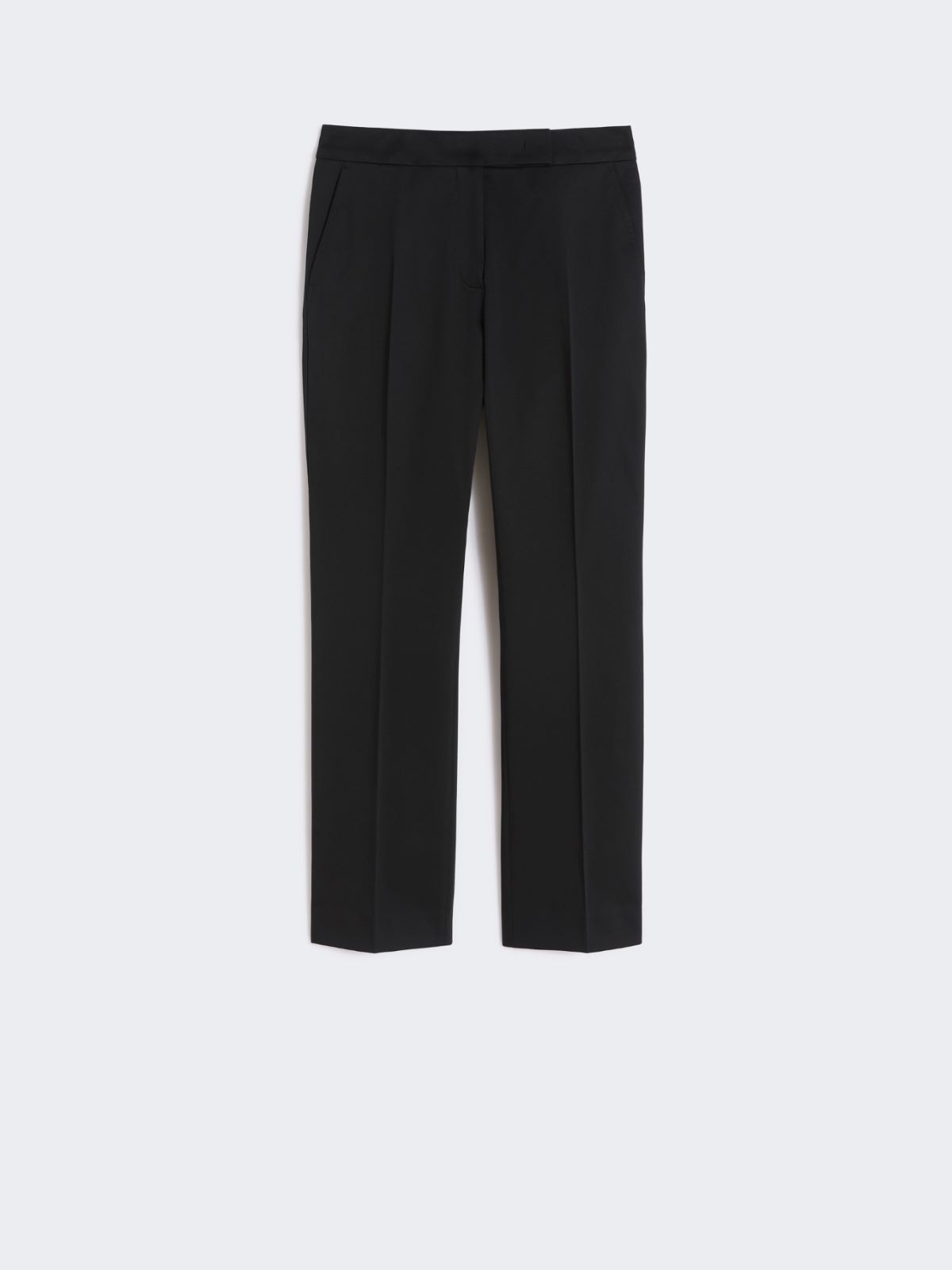 Slim-fit cotton satin trousers - BLACK - 4