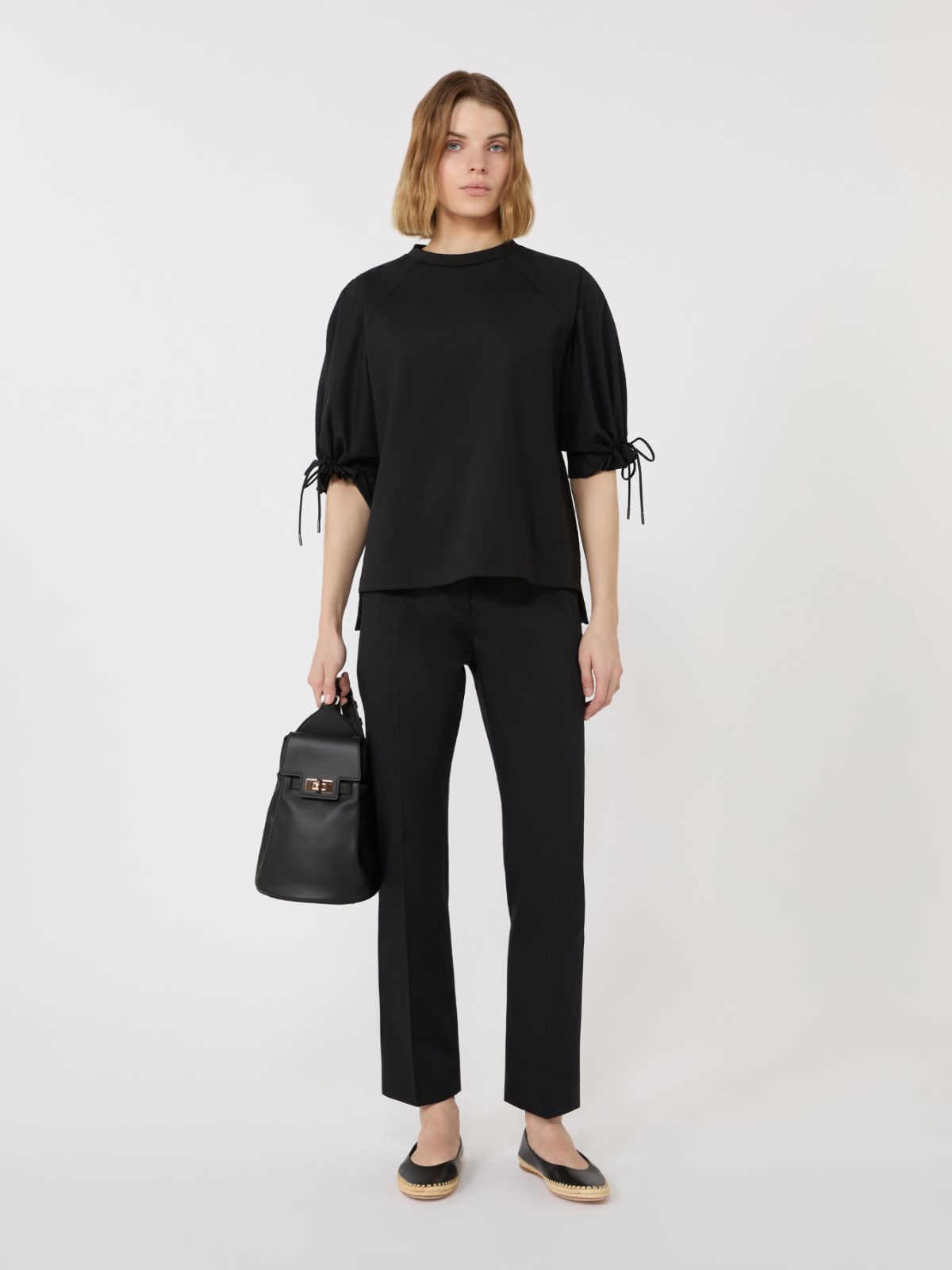 오크라 코튼 팬츠 + BLACK - Max Mara