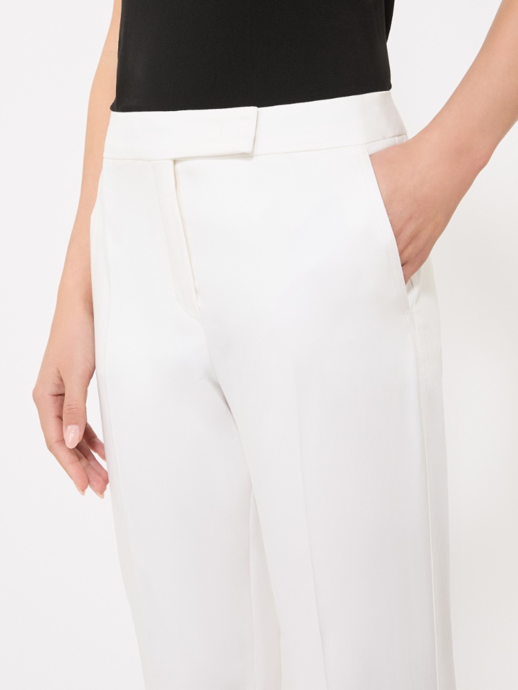 Slim-fit cotton satin trousers - SILK - 4