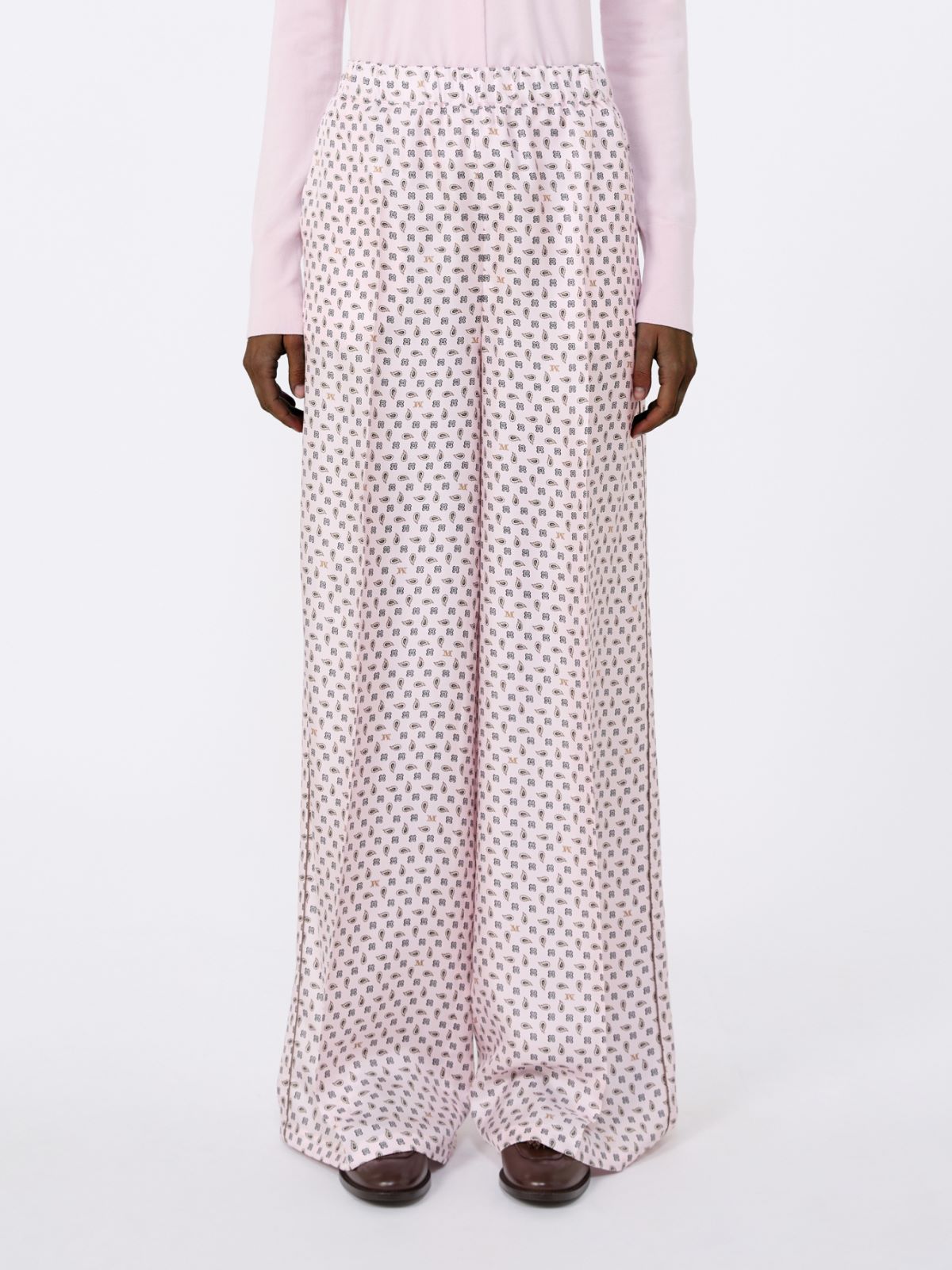 Printed silk trousers - PINK - Max Mara - 4